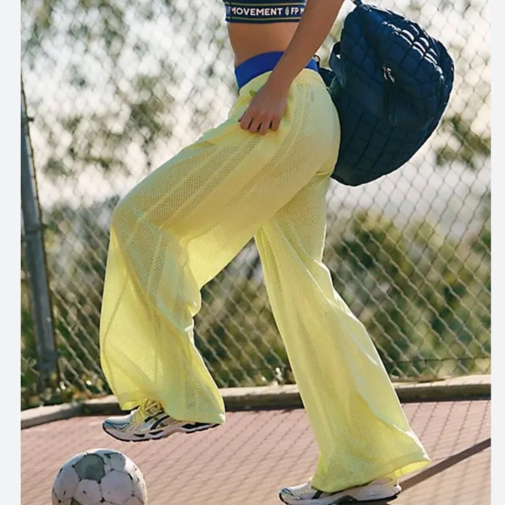 Free People FP Movement Overtime Mesh Oversized Track Basketball Pants - Picture 4 of 6